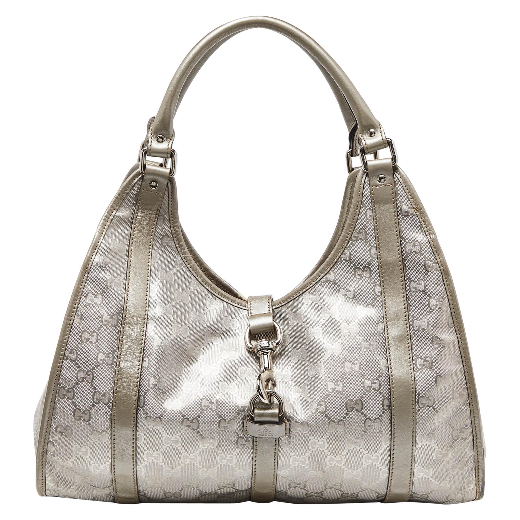Sac à bandoulière Joy Gucci Silver GG Imprime en toile et cuir moyen