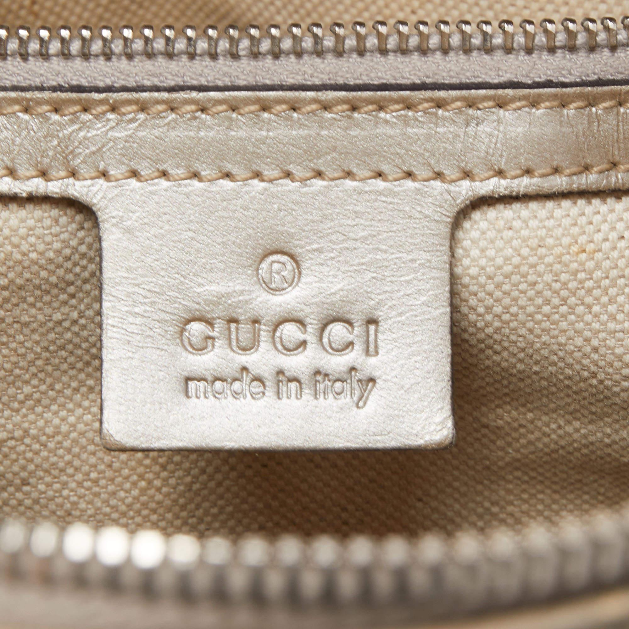 Gucci Silver GG Supreme Canvas Medium Joy Boston Bag 11