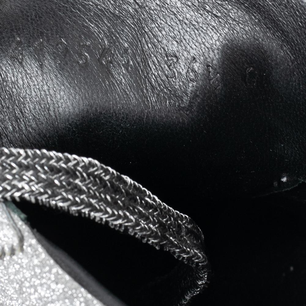 Women's Gucci Silver Glitter Bambi Web Low-Top Sneakers Size 36.5