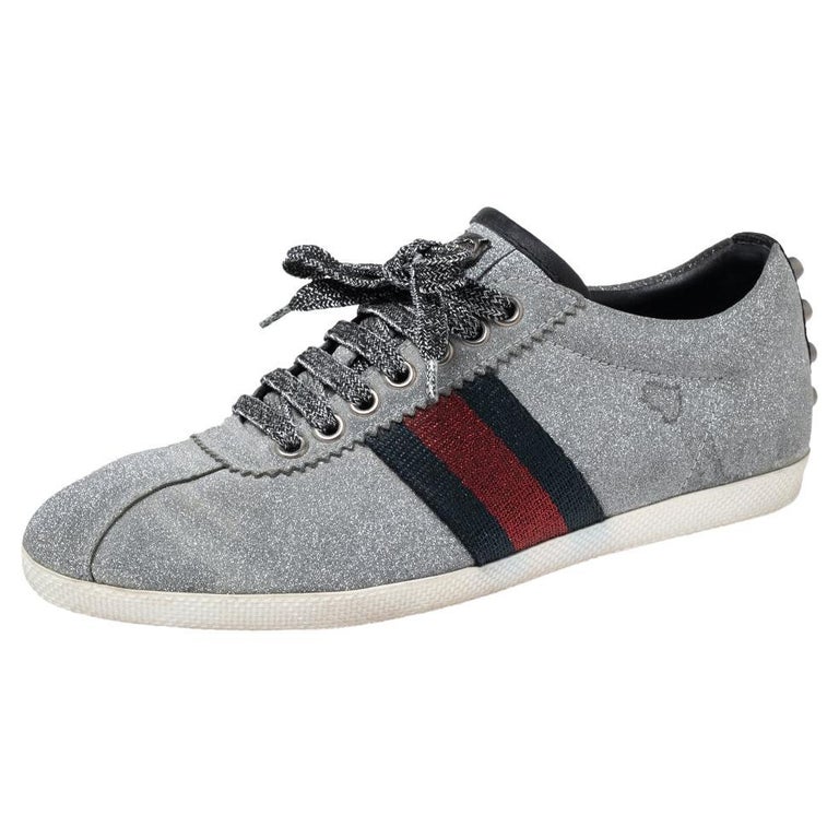 Silver sparkle gucci shoes clearance