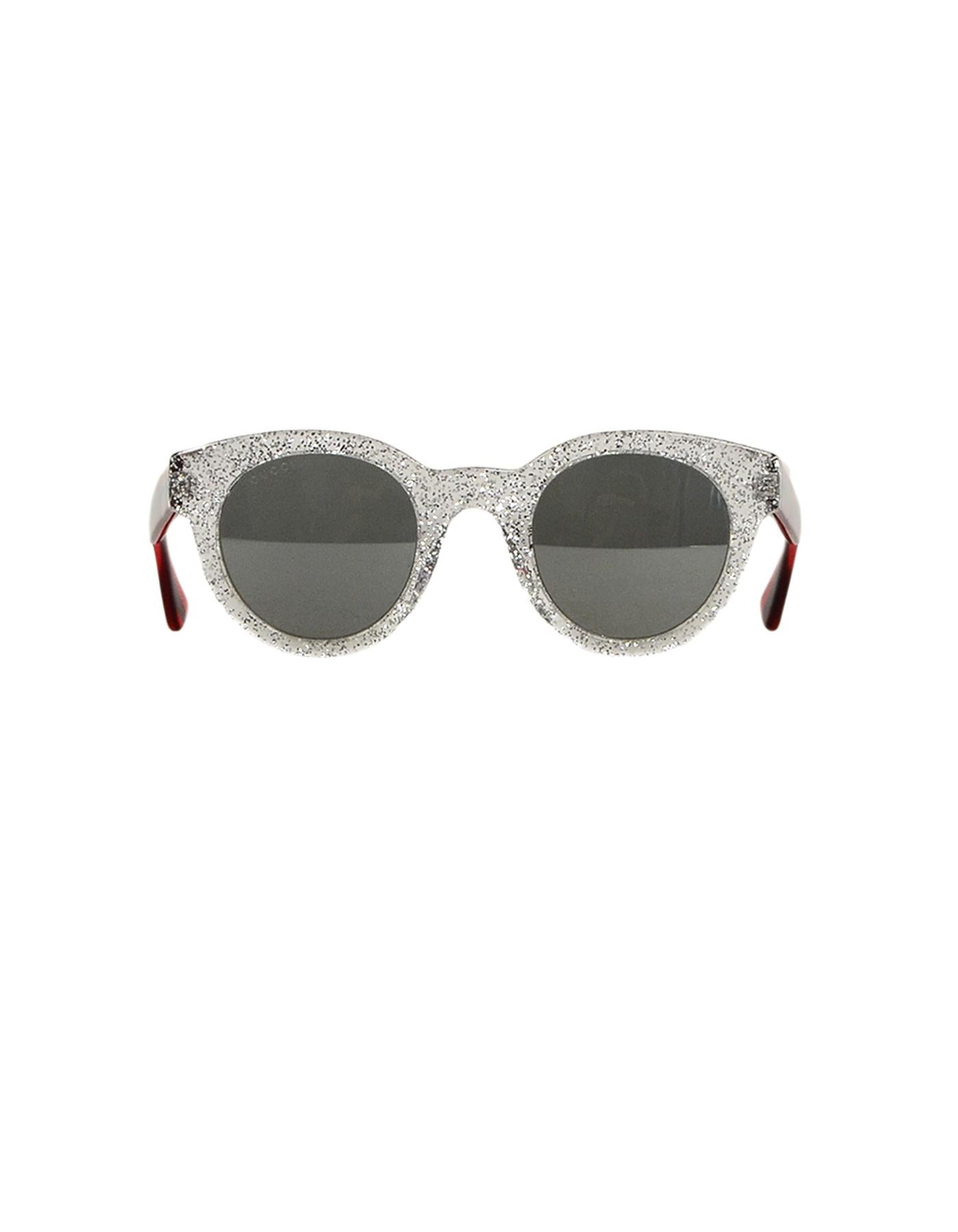 gucci silver glitter sunglasses