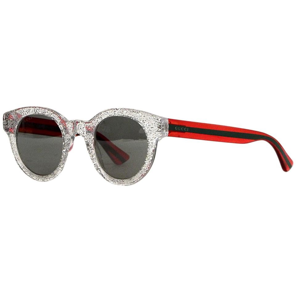 gucci silver glitter sunglasses