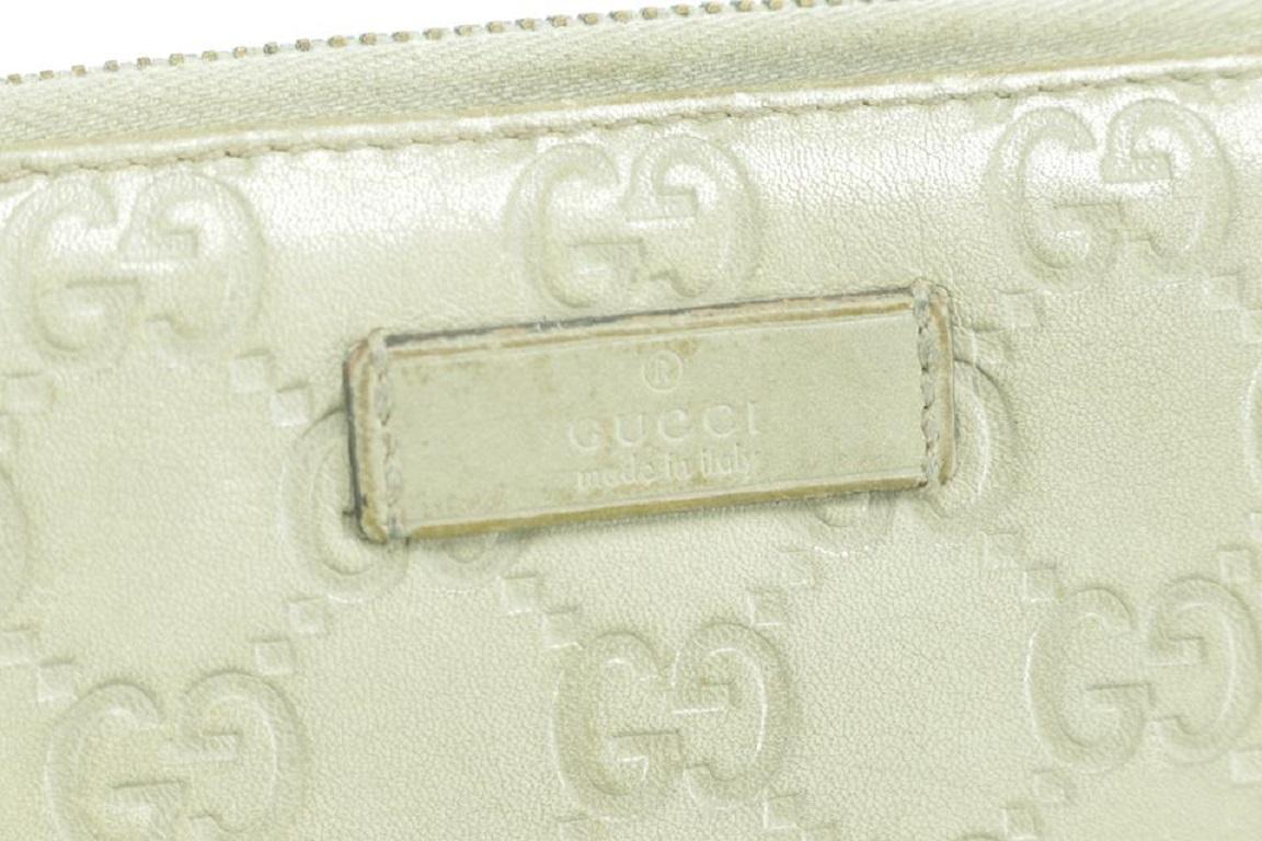 Gucci Silver-grey Long 21gk0110 Guccissima Zip Around Zippy Wallet 6