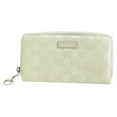 Gucci Silver-grey Long 21gk0110 Guccissima Zip Around Zippy Wallet