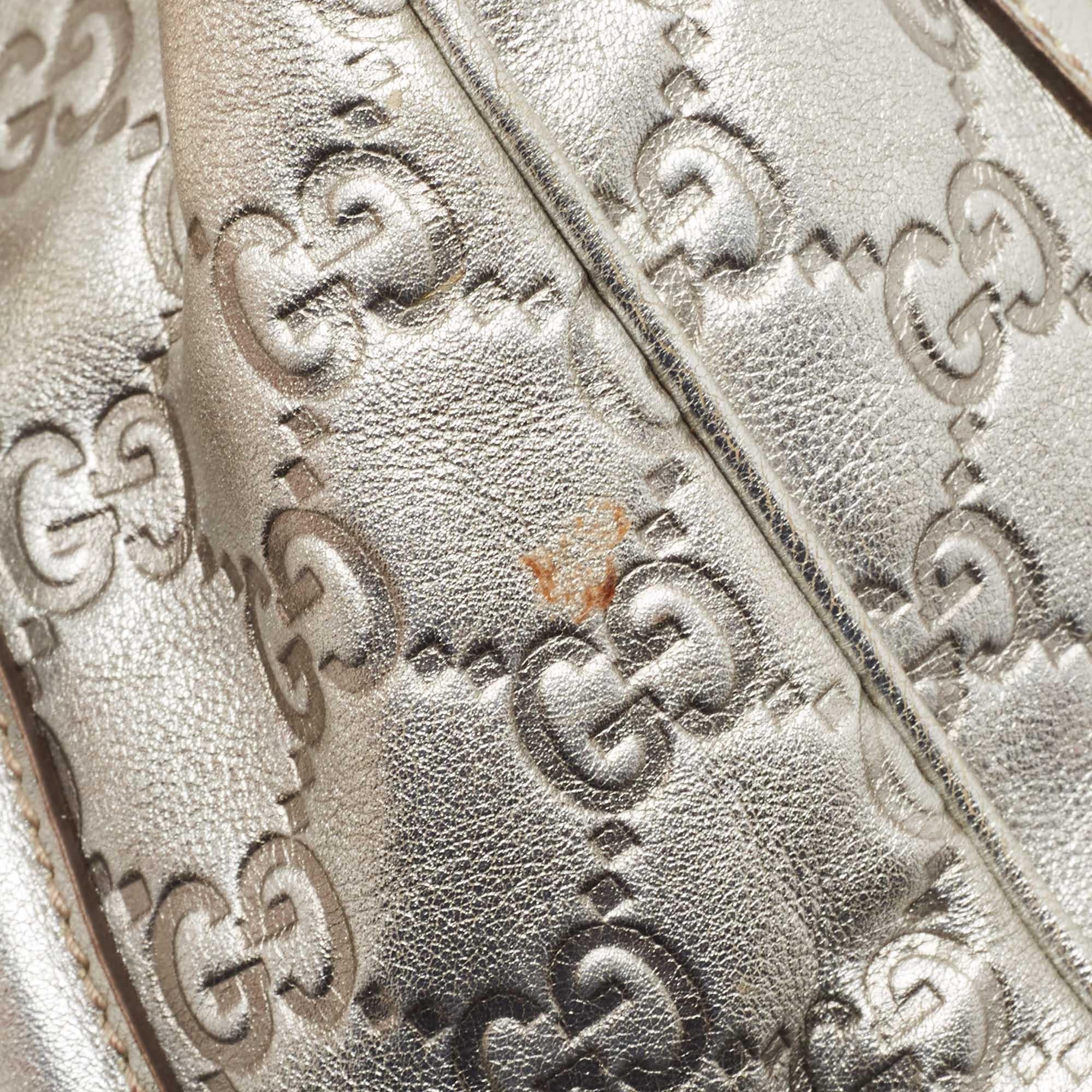 Gucci Silver Guccissima Leather Britt Boston Bag 2