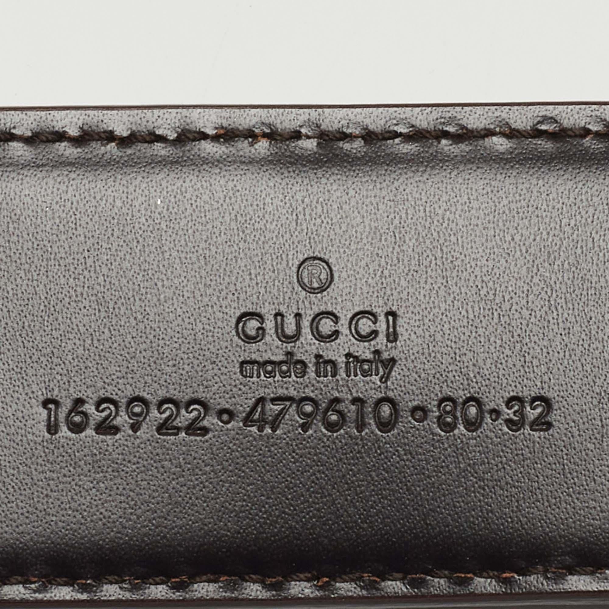 Gucci Silver Guccissima Leather Interlocking G Buckle Belt 80CM In Good Condition In Dubai, Al Qouz 2