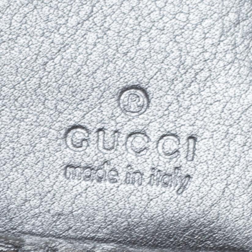 Gucci Silver Guccissima Leather Interlocking G Continental Wallet 2