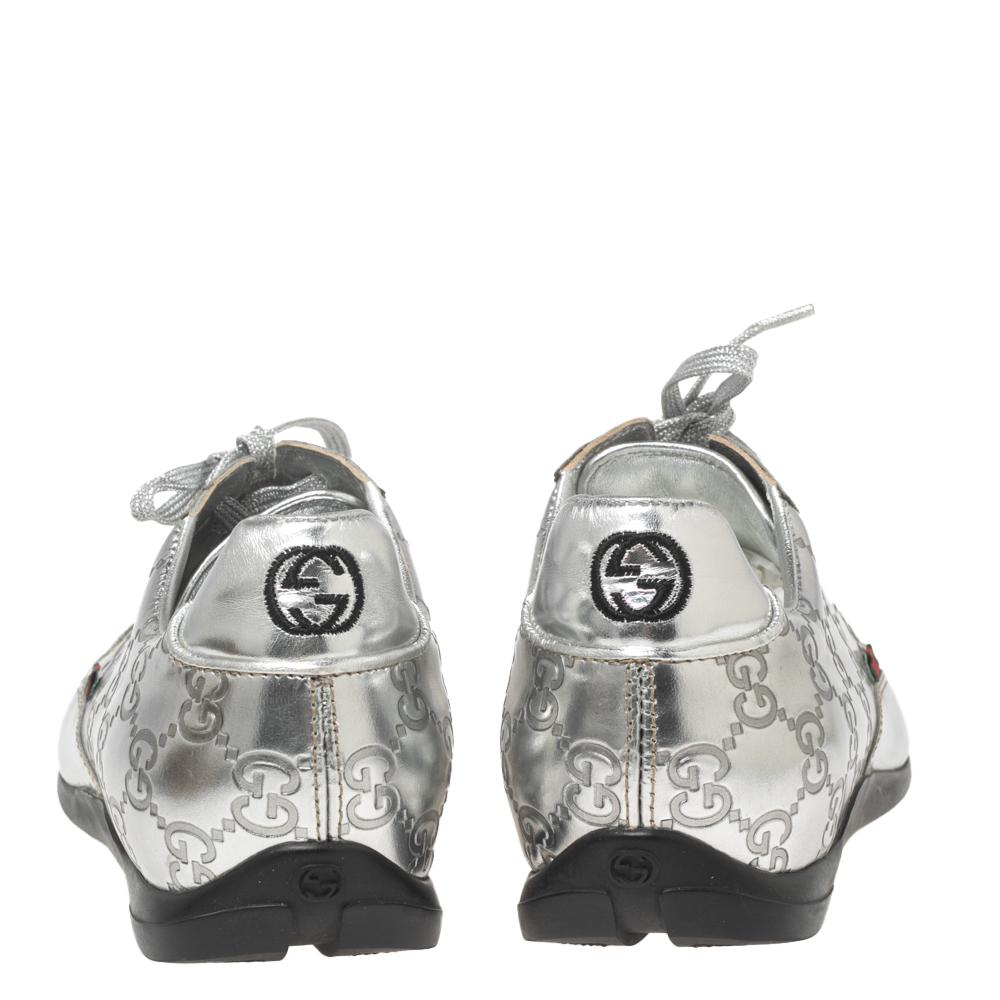 gucci silver sneakers