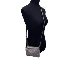 Gucci Silver Guccissima Leather Mini Crossbody Messenger Bag