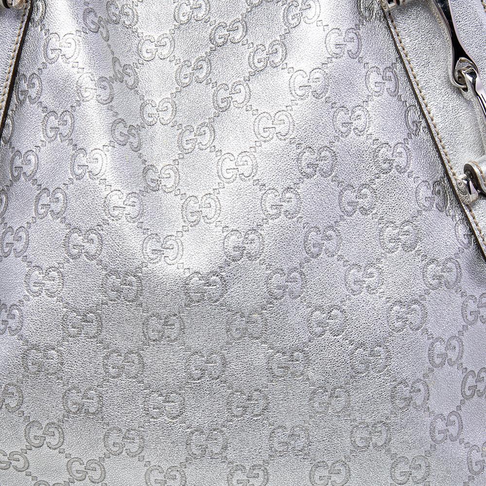 Women's Gucci Silver Guccissima Leather Pelham Shoulder Bag