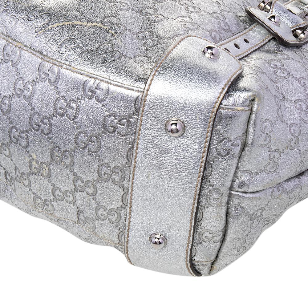 Gucci Silver Guccissima Leather Pelham Shoulder Bag 1