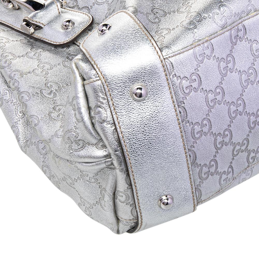 Gucci Silver Guccissima Leather Pelham Shoulder Bag 2