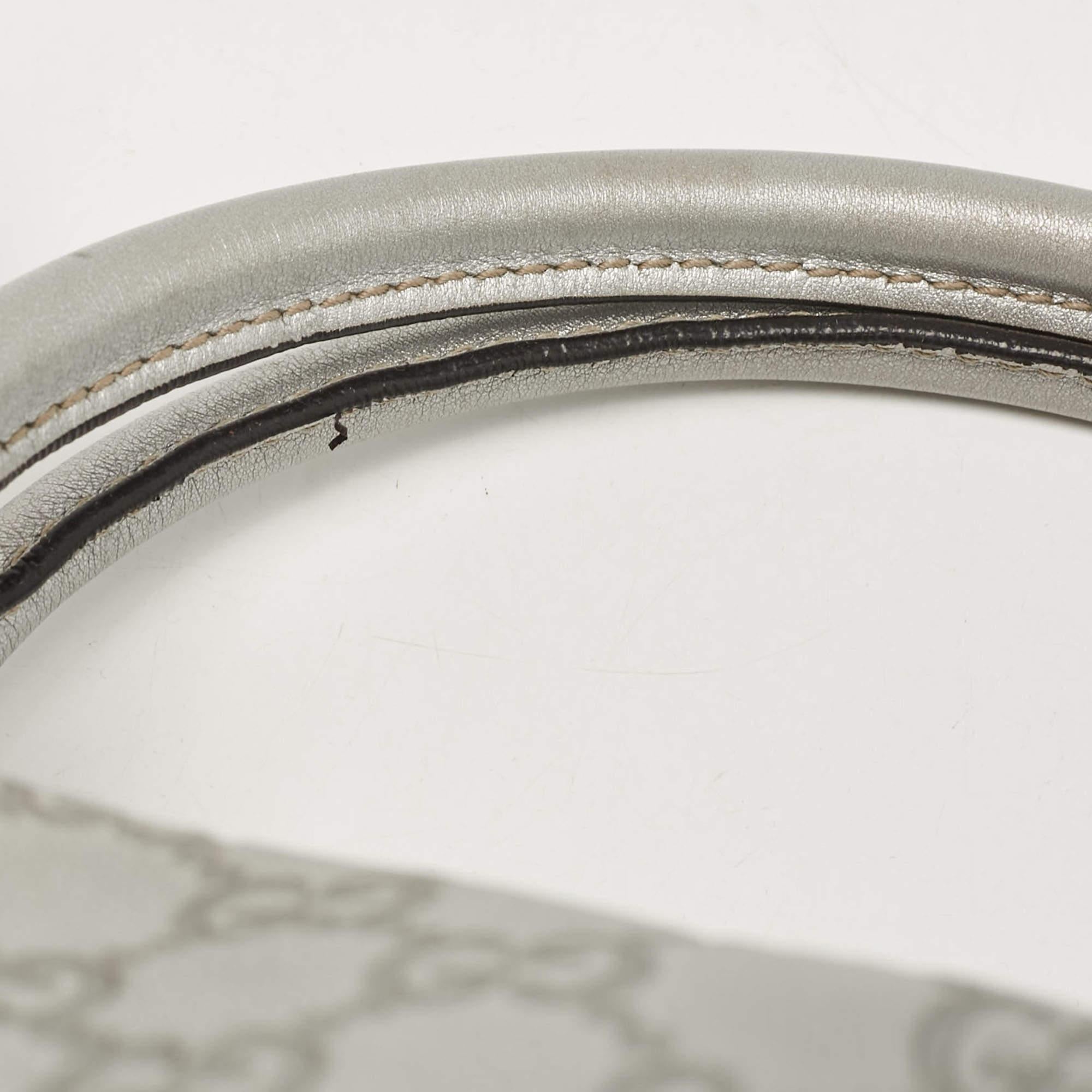 Gucci Silver Guccissima Leather Sukey Satchel 5
