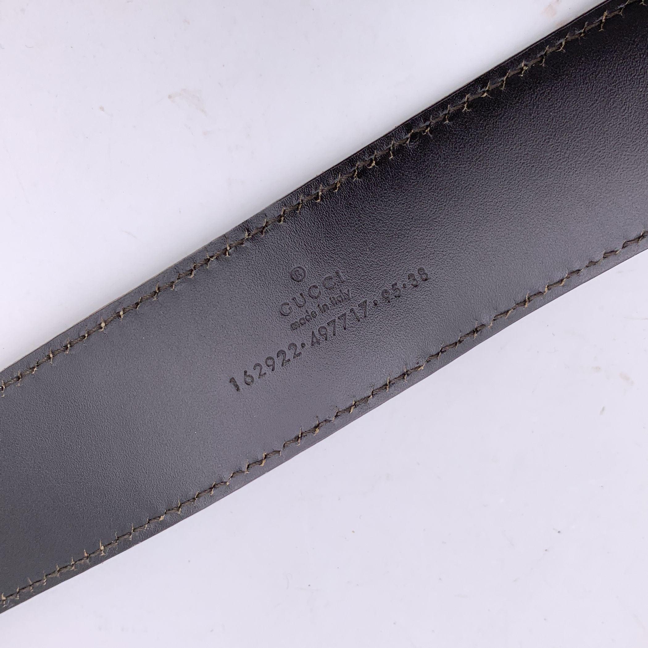 Gucci Silver Guccissima Monogram Leather Belt GG Buckle Size 95/38 For Sale 1