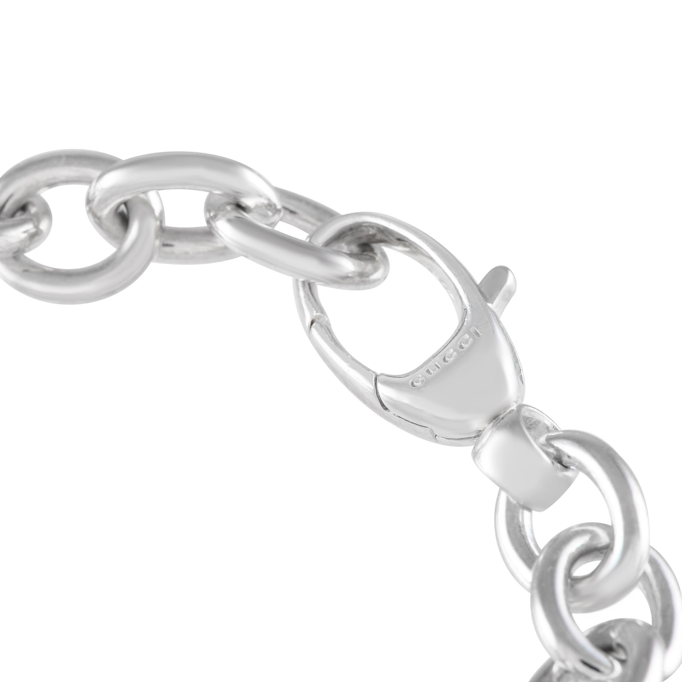 Bracelet Gucci avec chaîne en forme de cœur en argent Neuf - En vente à Southampton, PA