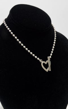 Gucci Silver Heart Toggle Necklace