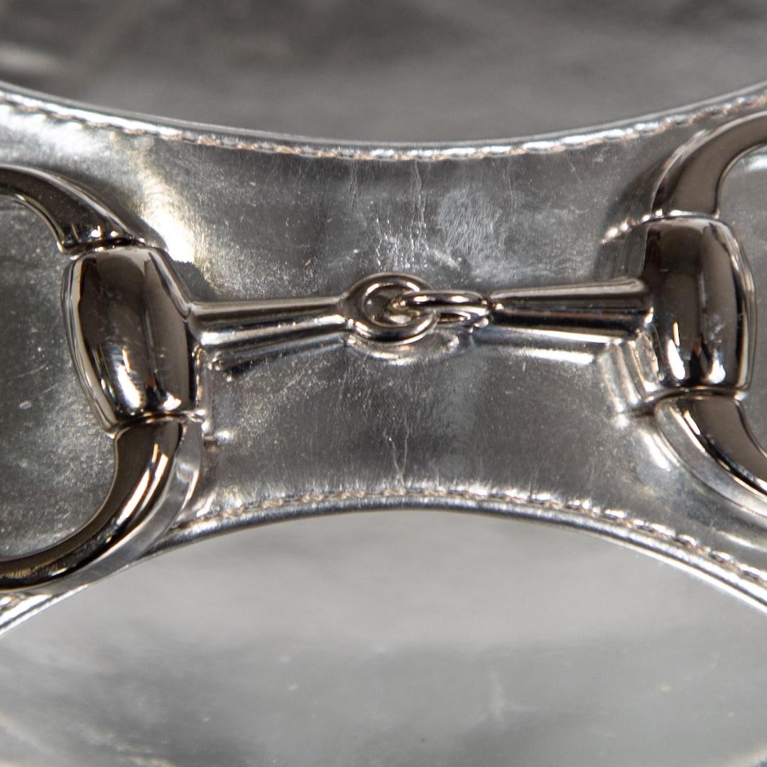 Gucci Silver Horsebit Ankle Strap Wedges Size US 8 1