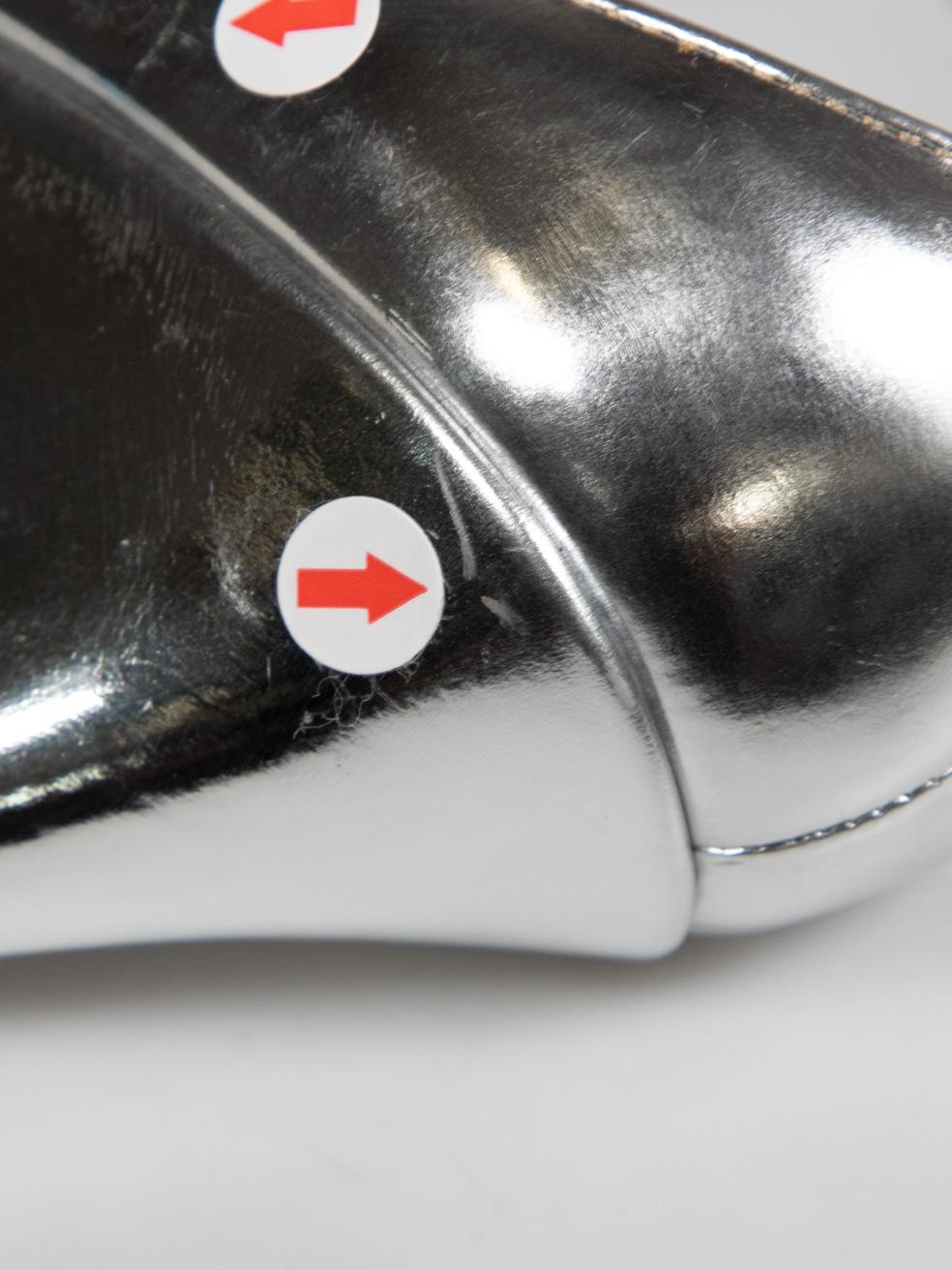 Gucci Silver Horsebit Ankle Strap Wedges Size US 8 4