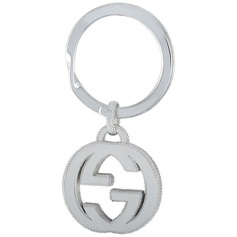 Silver Interlocking G Charm Keyring | gucci keyring