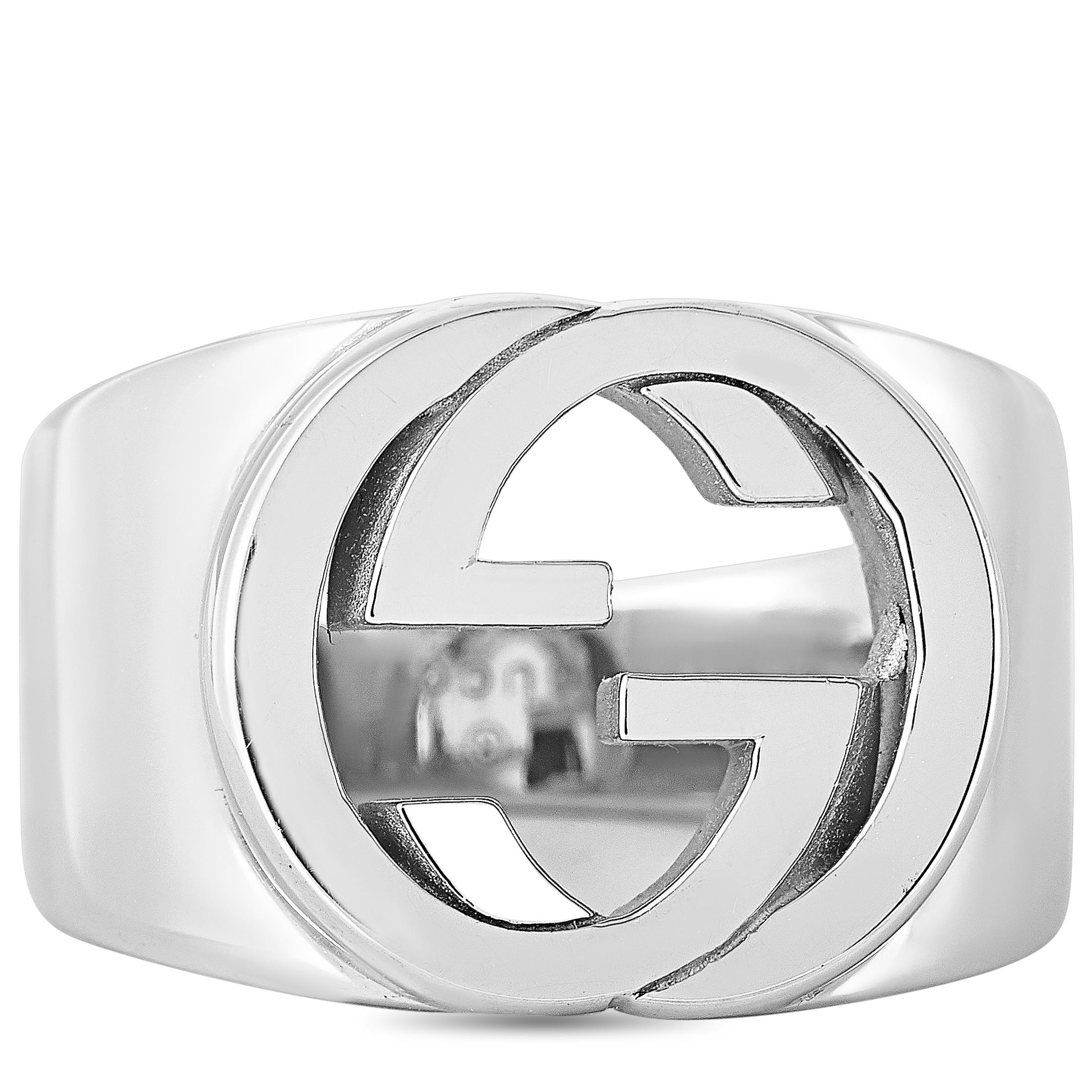 gucci interlocking g ring in silver