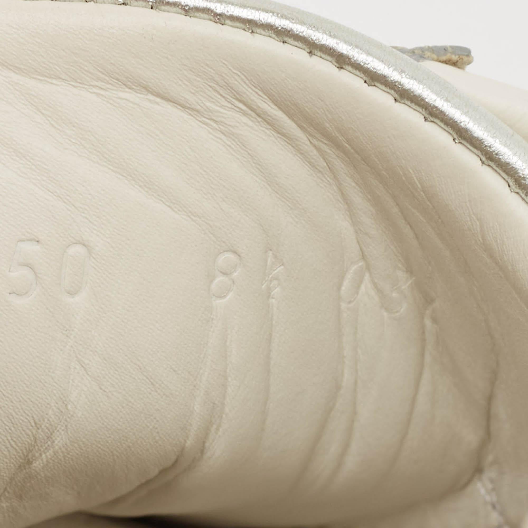 Gucci Silver Leather Ace Sneakers Size 42.5 3