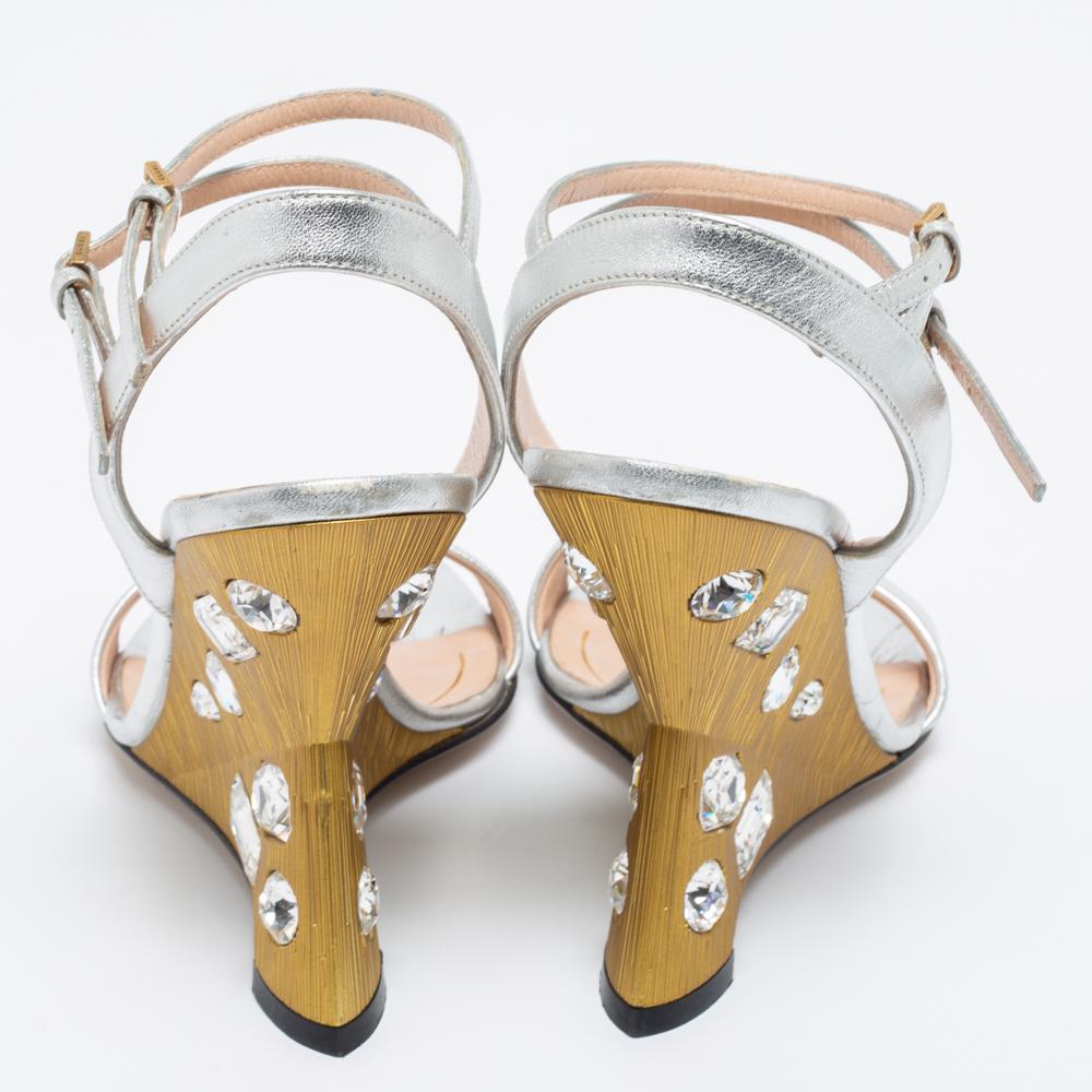 gucci silver wedges