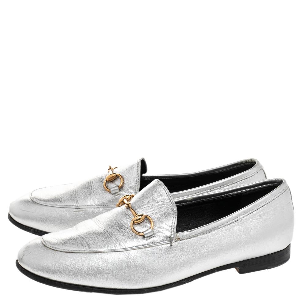 gucci silver loafers