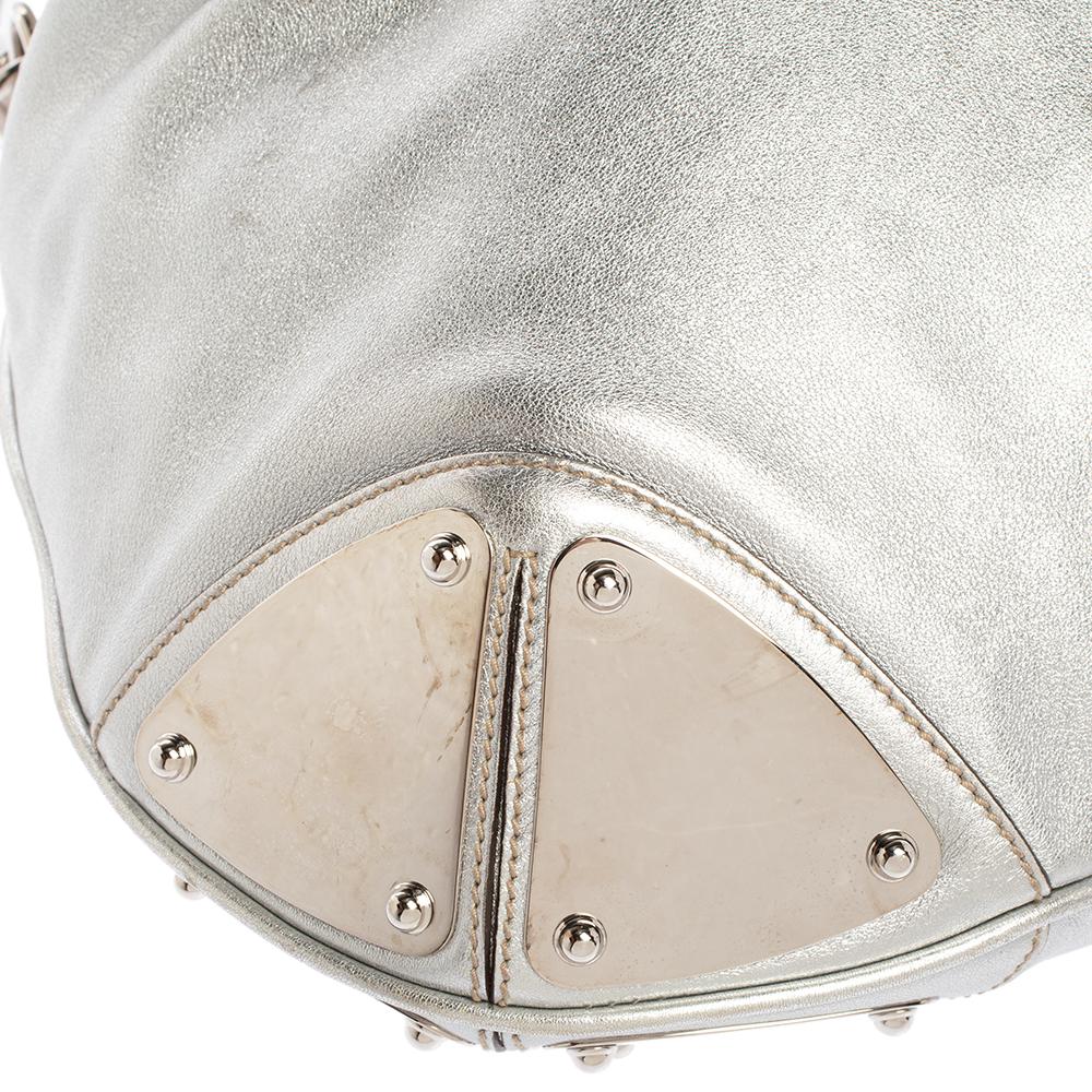 Gucci Silber Leder Große Babouska Indy Hobo 1