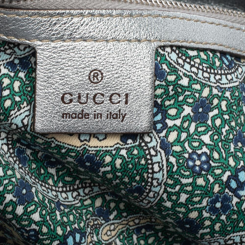 Gucci Silber Leder Große Babouska Indy Hobo 2