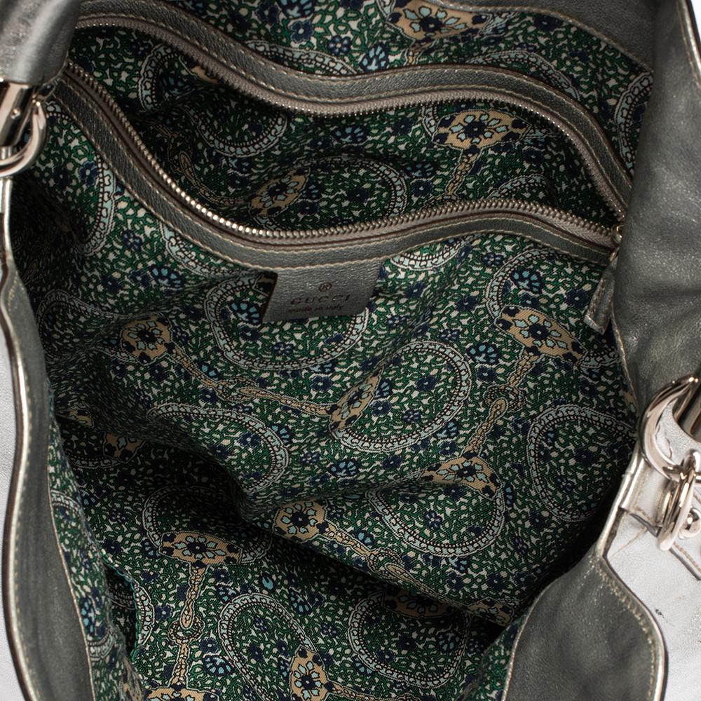 Gucci Silber Leder Große Babouska Indy Hobo 3