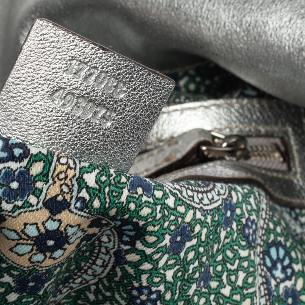 Gucci Silber Leder Große Babouska Indy Hobo 4