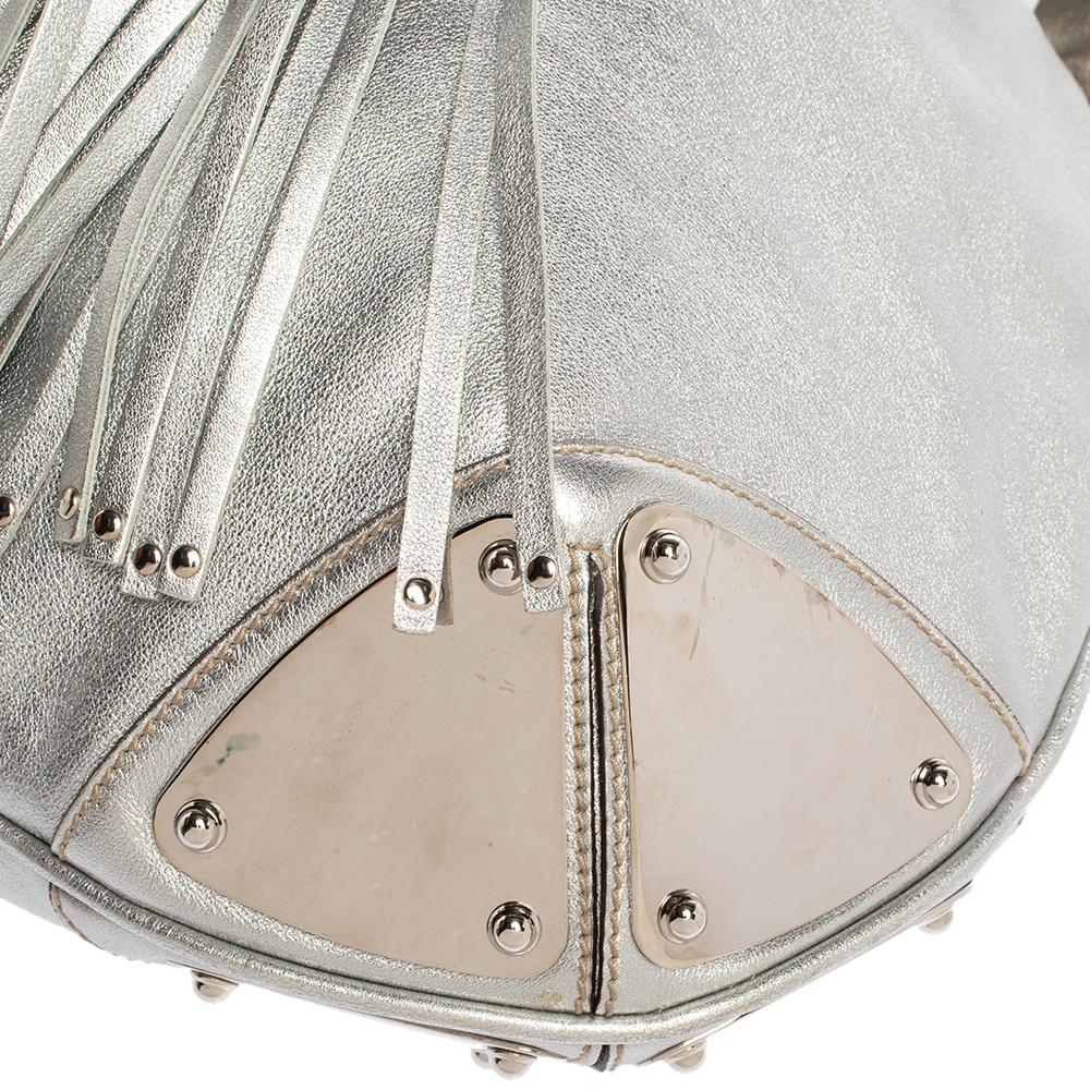 Gucci Silber Leder Große Babouska Indy Hobo 5
