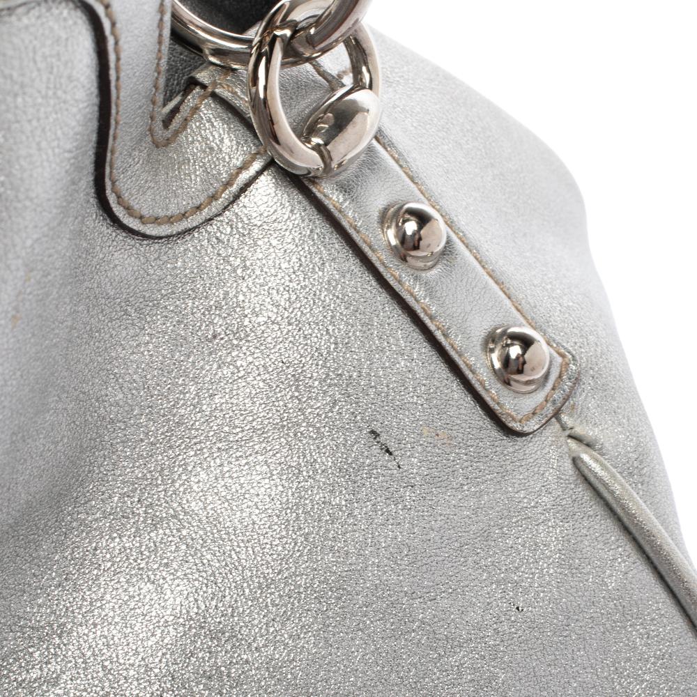 Gucci Silber Leder Große Babouska Indy Hobo 6