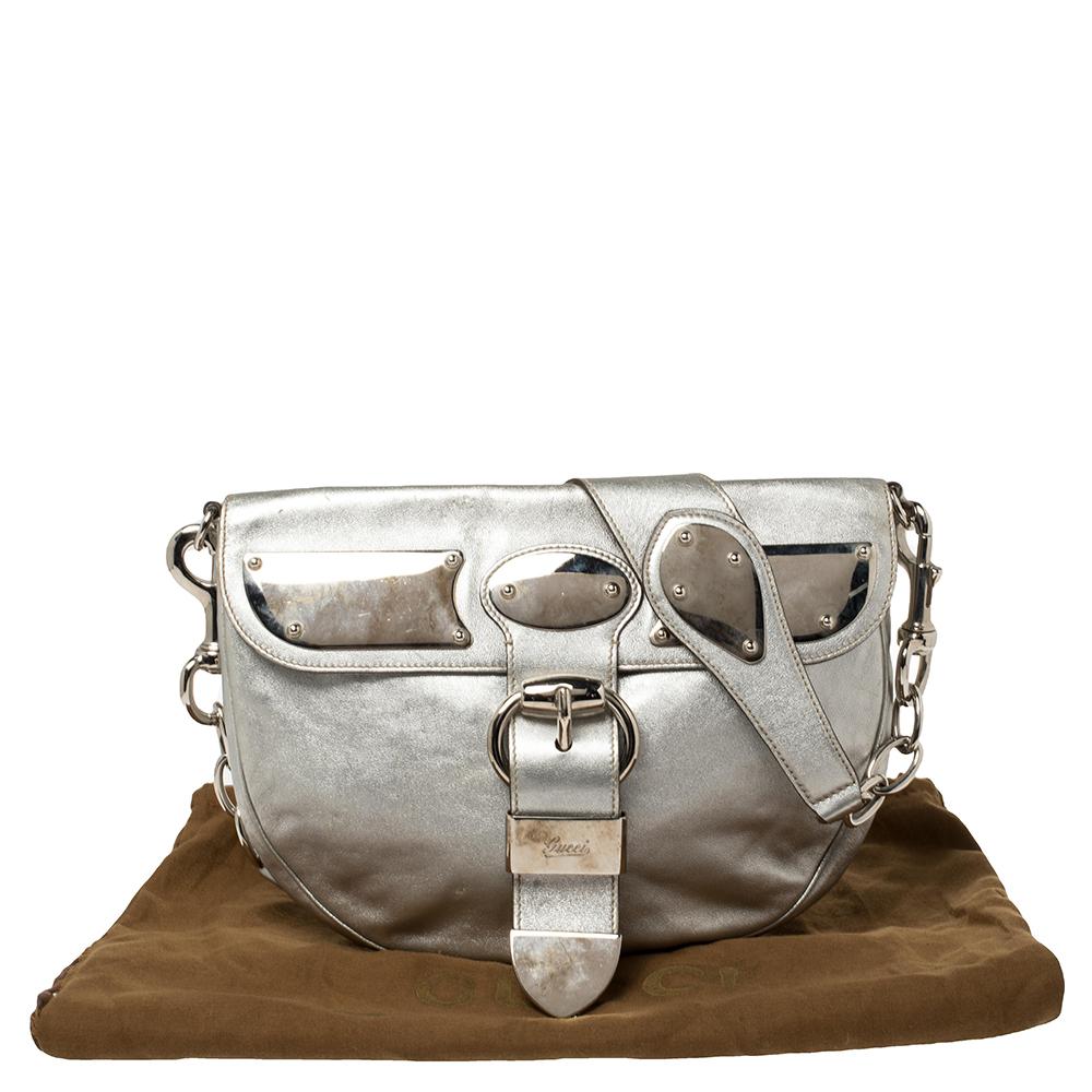 Gucci Silver Leather Romy Shoulder Bag 9