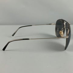 GUCCI Silver Metal Aviator Sunglasses