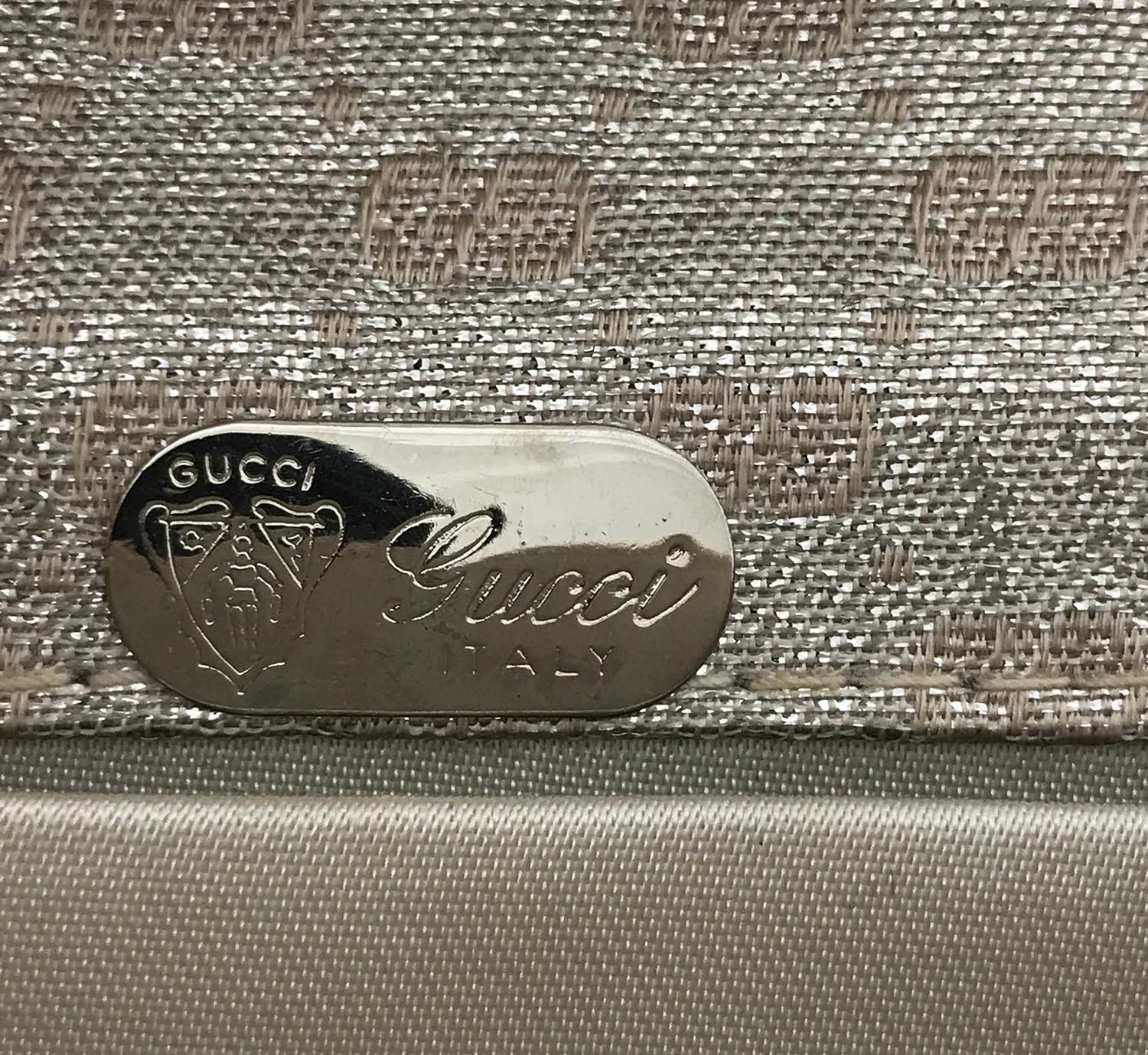 Gucci Silver Metallic Logo Evening Bag Shoulder Bag 4