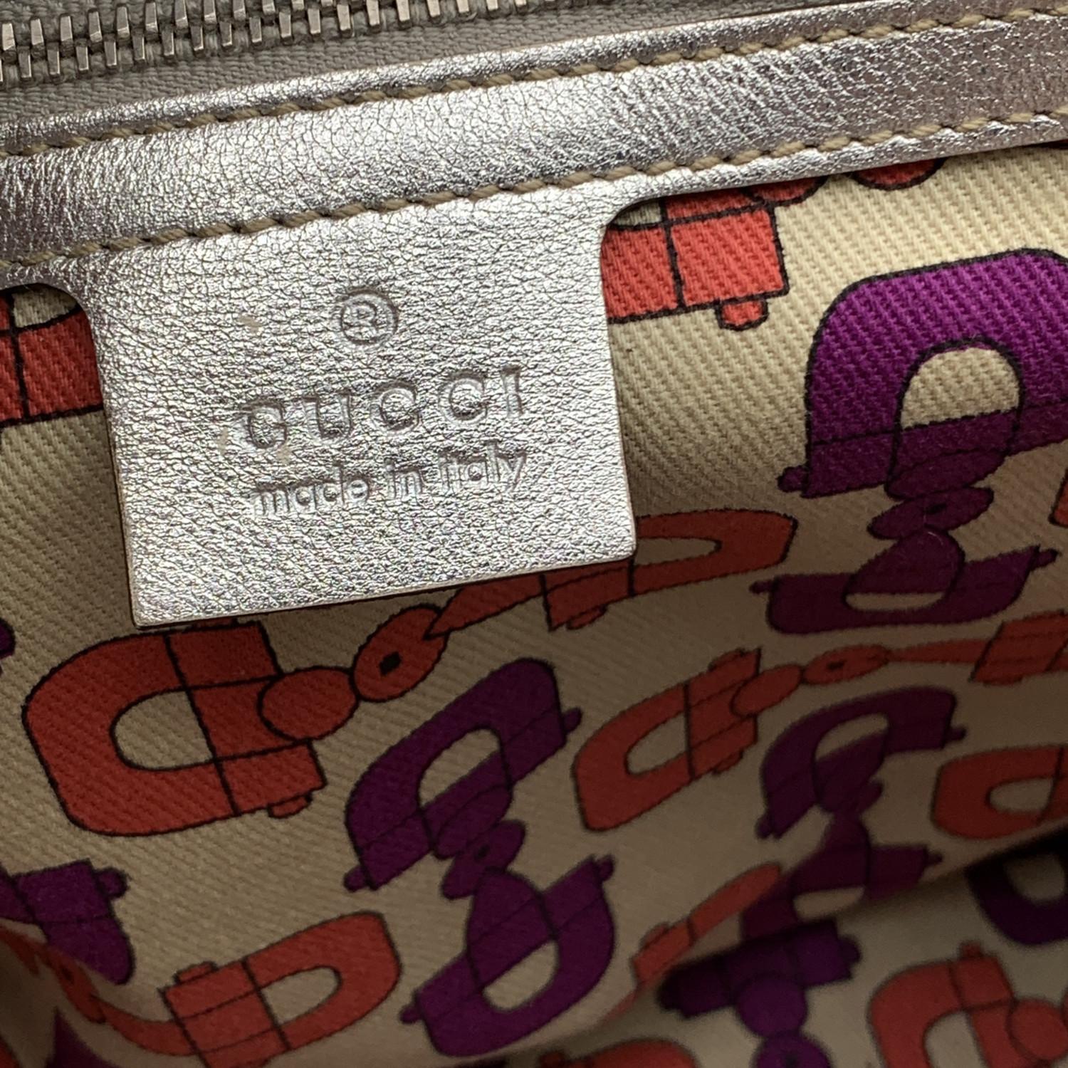 Gucci Silver Monogram Leather Pelham Tote Bag with Horsebit Handbag 5