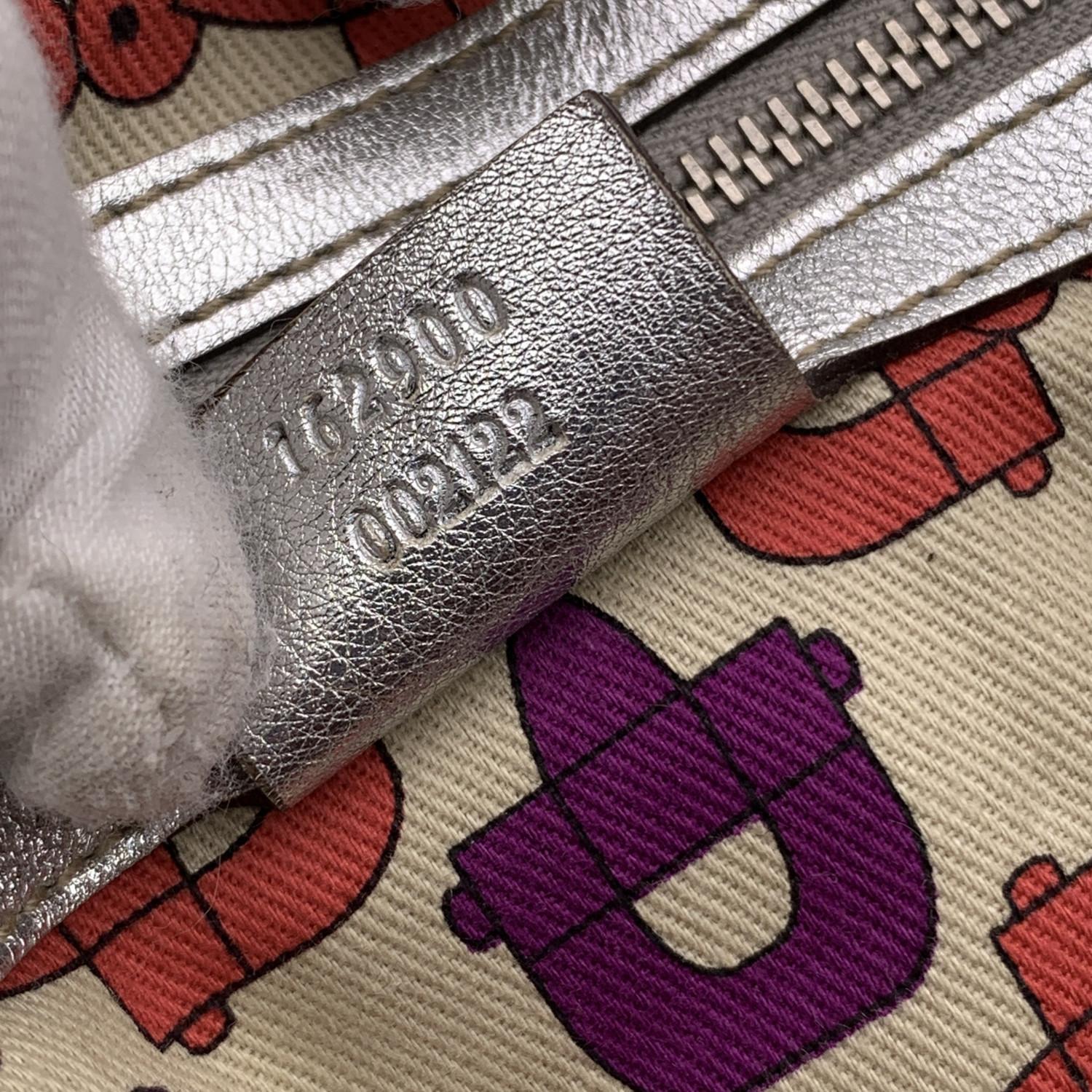 Gucci Silver Monogram Leather Pelham Tote Bag with Horsebit Handbag 6