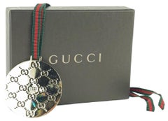 Vintage Gucci Silver Monogram Web Necklace or Bag Charm Pendant 4GGL1125