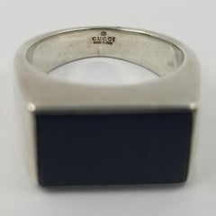 Gucci Silver and Onyx Ring