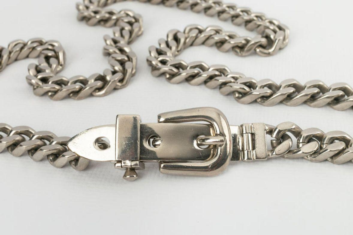 Gucci Silver-Plated Brooch Chain Belt 1