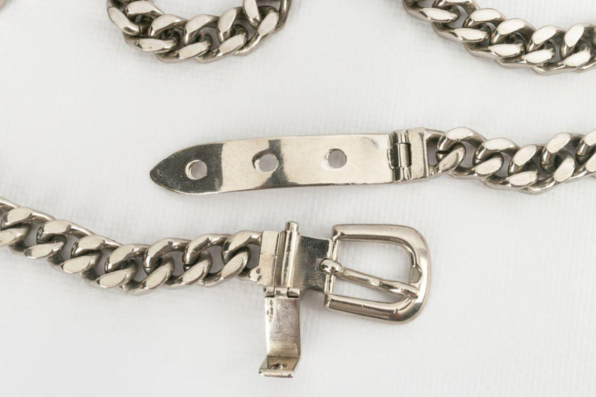 Gucci Silver-Plated Brooch Chain Belt 2