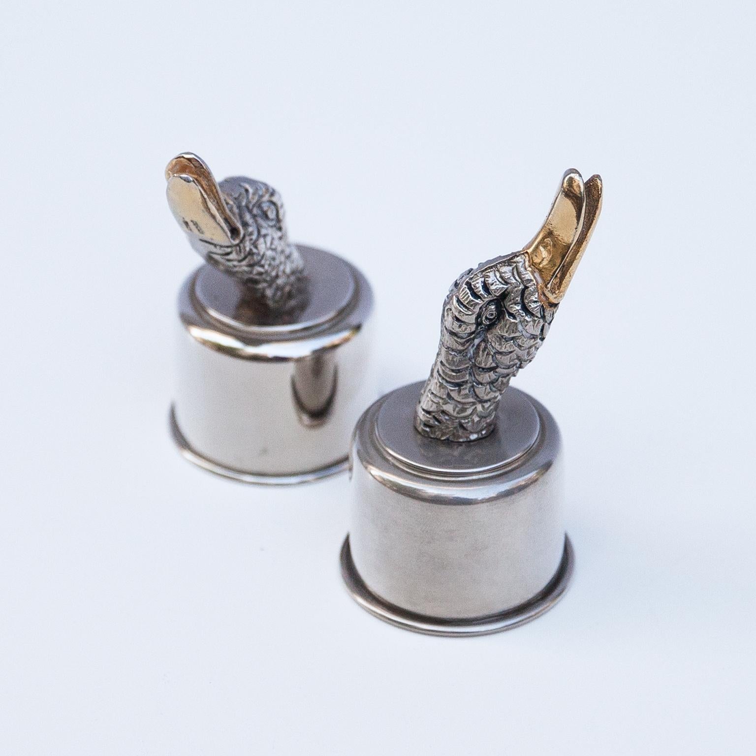 Italian Gucci Silver Plated Duck Bottle Cap For Sale