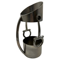 Portabottiglie da vino in metallo placcato argento Gucci, Italia, anni '70