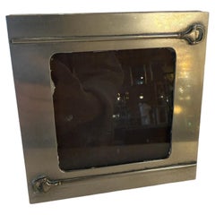 Cornice per foto Gucci placcata in argento con motivi a barre equestri, Italia, anni '70