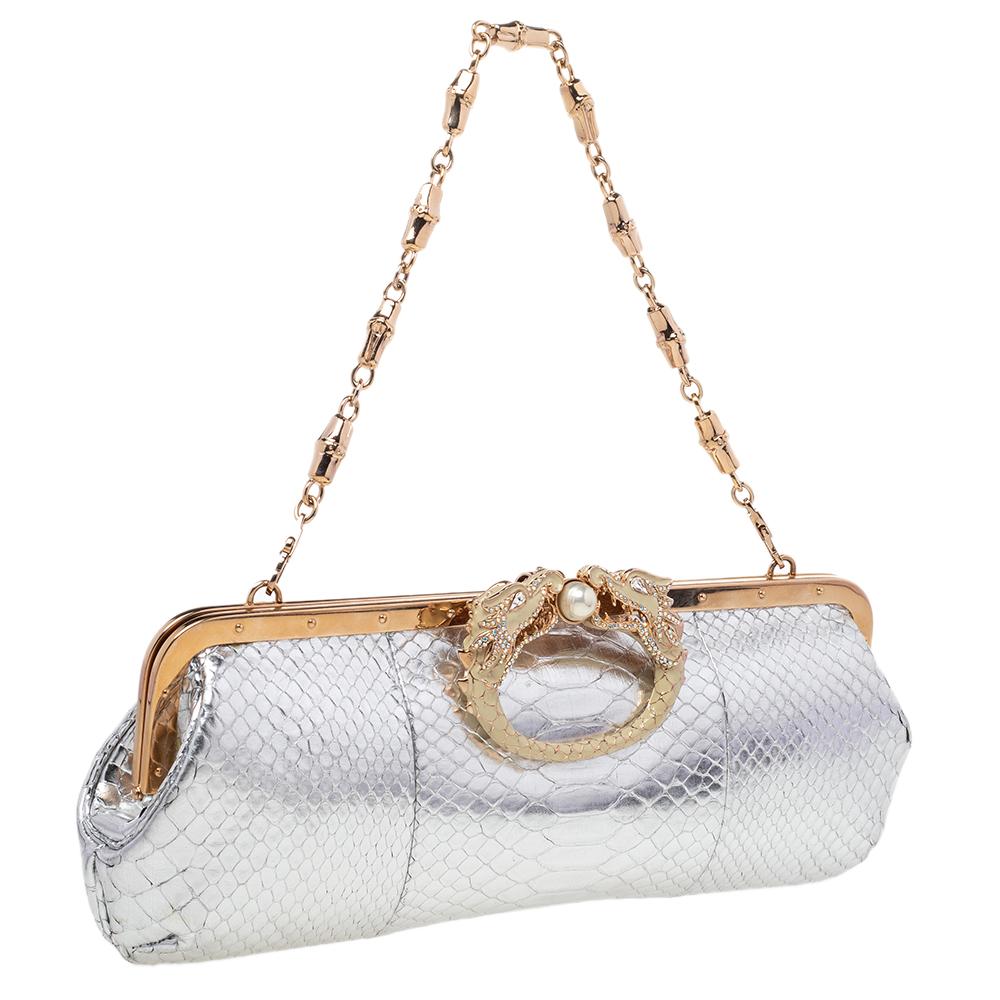 gucci silver clutch