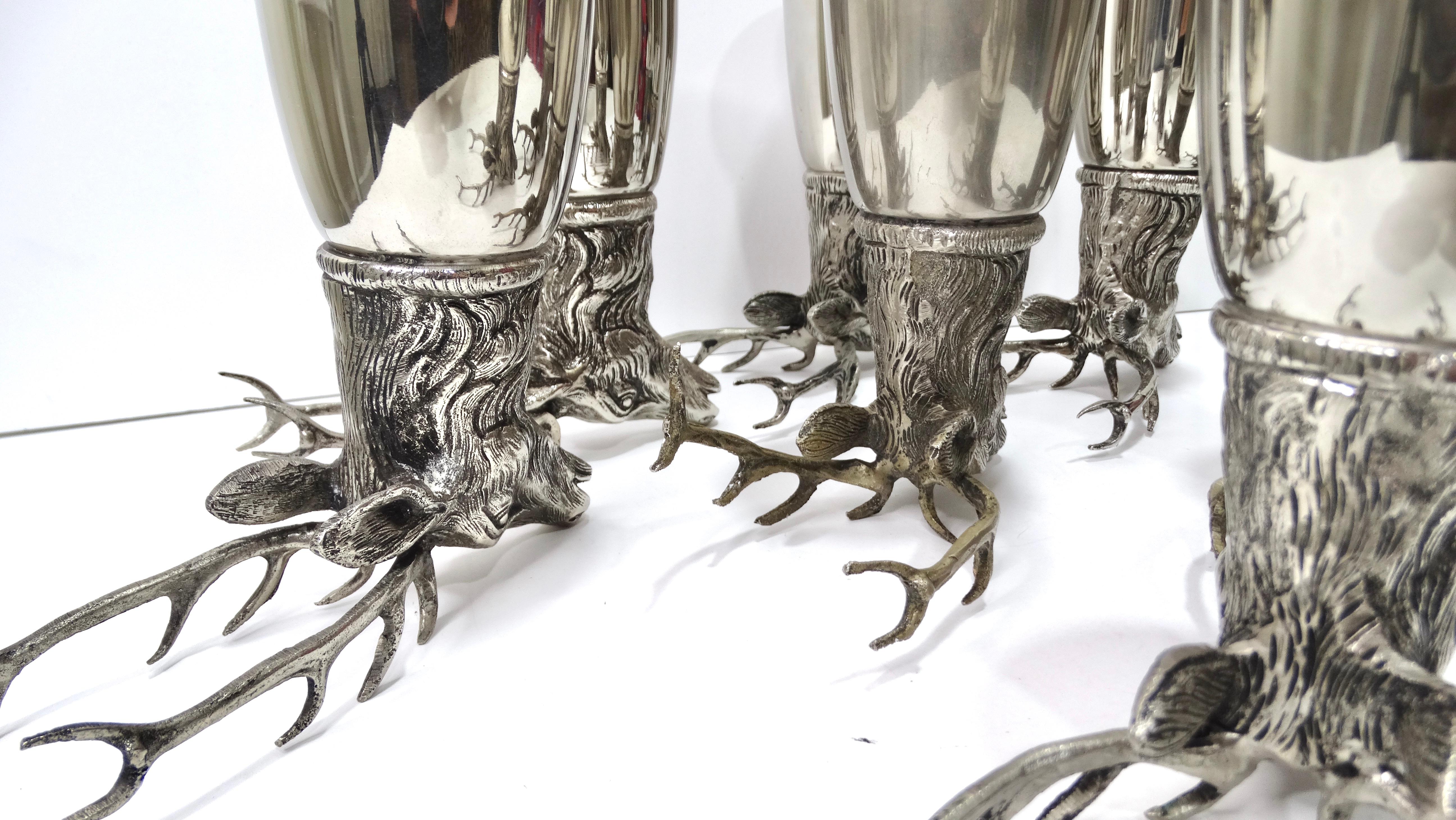 Gucci Silver Stag Stirrup Set of 8 Cups and Bucket For Sale 5