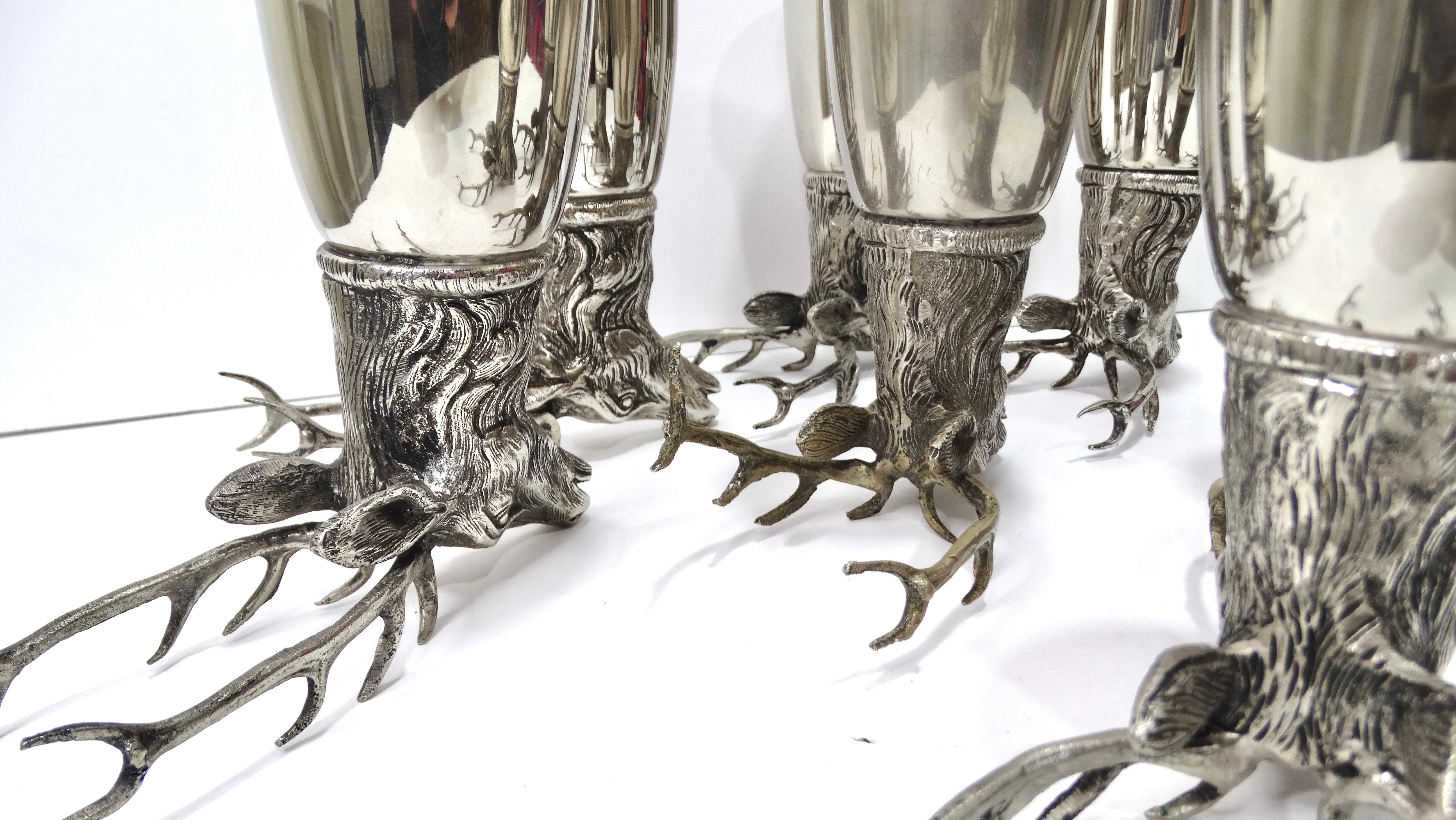 Set di 8 tazze e secchiello con staffa in argento di Gucci in vendita 4