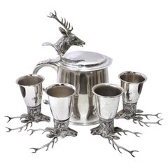 Gucci Silver Stag Stirrup Set of 8 Cups and Bucket