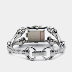 Gucci Silver Stainless Steel Diamonds Signoria YA116505 Women's Wristwatch 20 mm